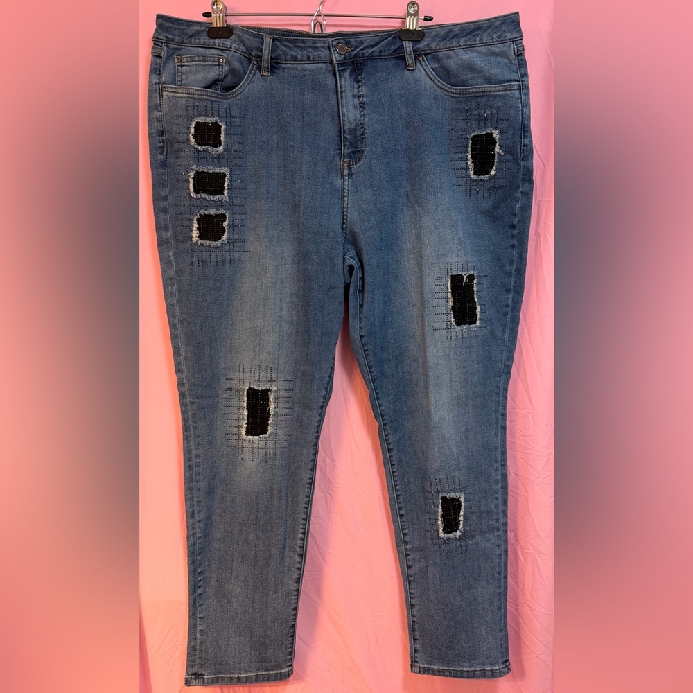 Joseph Ribkoff Blue Jeans with Black Accents